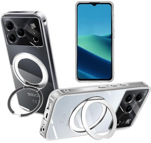 tuulaasii For DOOGEE Note56 �P�[�X DOOGEE Note56 Pro �P�[�X ���� �����O�t�� �}�O�l�b�g���� �}�O�l�e�B�b�N �X�g���b�v�z�[���t�� �J�o�[ �N���A �X�}�z�P�[�X 360°��]�\ TPU �X�^���h �y�� ���^