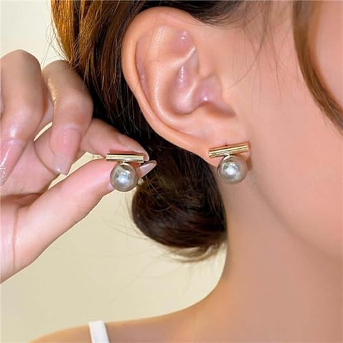 Black Pearl Earrings for Women 2024 Trendy Fashion Earrings Lightweight Hypoallergenic Earrings(H-10026-A1370GR-13mm) - Image 6