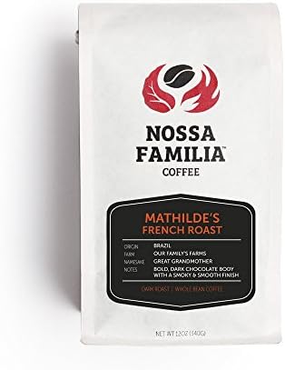Dark Roast Coffee French Roast Beans - Fair Trade Whole Coffee - Medium Roast with Low Bitterness- Roasted Whole Coffee- Sourced from Small Peruvian Farms- Mathilde's French 12oz