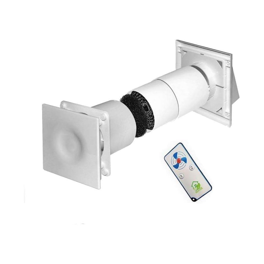3S SuperSamaStore Salvatore il Recuperatore di Calore con Telecomando, Monostanza, Diametro 125, Scambiatore di Calore con Ventilazione Meccanica Controllata, Scambiatore d'Aria Professionale a Parete
