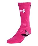 Under Armour Men's Undeniable Mid Crew Socks, Tropic Pink/Black, Large