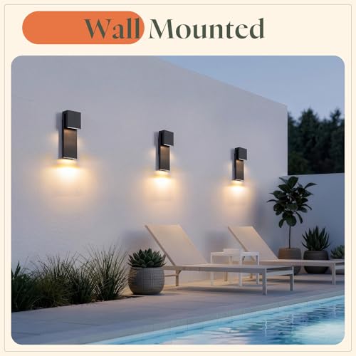 VZVI 15'' Outdoor Wall Lights, 1 Pack Outdoor Sconce Light, Anti Rust Front Porch Lights, Modern Wall Sconces Waterproof, 3000K LED Outside Patio Sconce, Exterior Lighting Fixtures for Garage Backyard — view 6