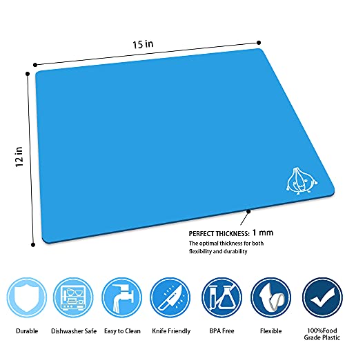Zvp Plastic Cutting Boards For Kitchen, Flexible Cutting Mats, Colorful Chopping Boards With Food Icon, Non-Slip, Non Porous, Bpa Free, Dishwasher Safe #TOP3