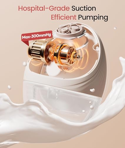 Image of NCVI Heated Breast Pump Wearable, 360 All-Around Heat +30% Output for Mom | Warming Comfort, 300mmHg Suction, Double-Sealed Flange , 4 Modes 9 Levels, Easy-to-Clean，6-8 Sessions, Fit 19-28 mm Inserts
