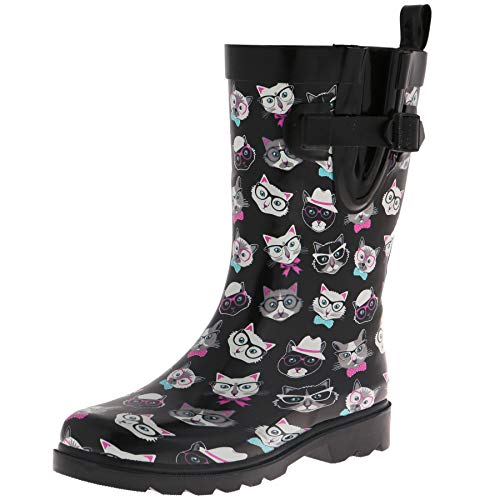 Capelli New York Ladies Two Tone Mid Calf Rubber Rain Boot