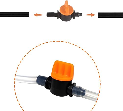 Miniatura 5 de Válvula de cierre de tubo de goteo de 1/4 pulgadas, 50 piezas de tubería universal de alta resistencia, interruptor de acoplamiento de riego, tubo,