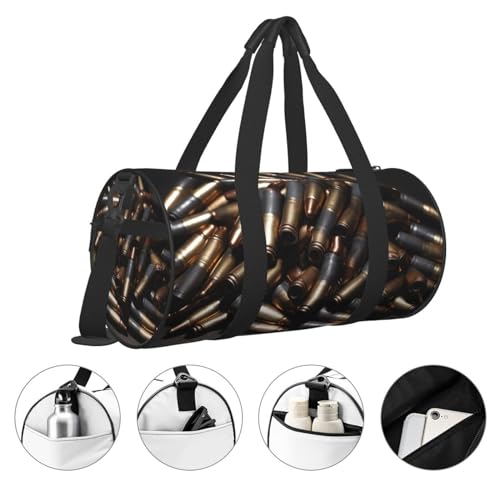 Travel Duffle Bag Lightweight Sports Gym Bag for Men Women Foldable Carry On Weekender Overnight Bag Bullet Canvas Sport Duffel Bag for Yoga Business Trip, Black, One Size3