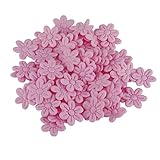 GUAFEIH 100pcs Artificial Flowers Felt Cloth Five-PetalFlower Embossing Fake Flower for Wedding Home