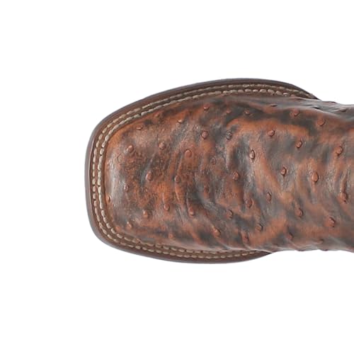 Dan Post Mens Dillinger Full Quill Ostrich Embroidered Square Toe Pull On Dress Boots Mid Calf - Brown4