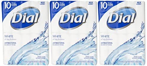 Dial Antibacterial Bar Soap, White, 3.2 Ounce, 36 Bars