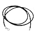 ELLITE Wide Alloy Black Rubber Cord Rope Necklace Chain(18-24 inch) with Stainless Steel Lobster Clasp