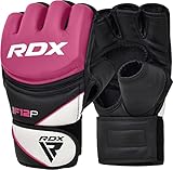 RDX Profi MMA Handschuhe Grappling Sparring Training, Maya Hide Leder, Kickboxen Kampfsport Gepolstert Gloves, Muay Thai Boxsack Sandsack Pratzen Boxen Punchinghandschuhe, Herren Damen Martial Arts