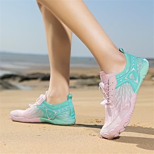Hike Barefoot Shoes Womens Men Non-Slip Quick Dry Wide Toe Athletic Footwear Soft Comfortable Lightweight Hiking Beach Walking Shoes Unisex Green - Thumbnail 3