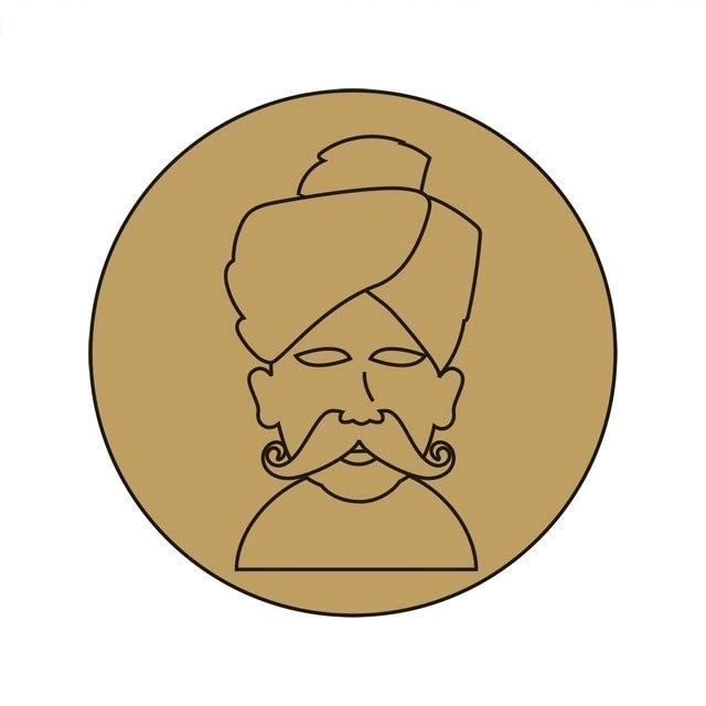 CJ Pre Marked MDF Base Rajasthani Turban Man Art Cutout for Crafts Work Home, Room Decor Laser Cut Artistic DIY Work Art and Craft (4 x 4 Inch, Thickness 2.5 MM)_EB 192