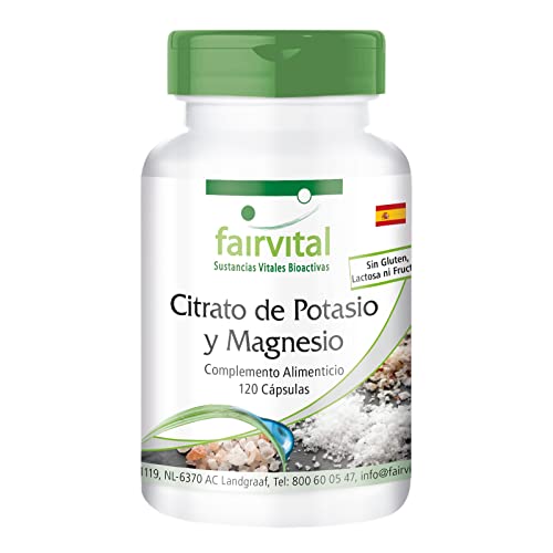 Fairvital | Citrato de Potasio y Magnesio - VEGANO - 120 Cápsulas - Calidad Alemana
