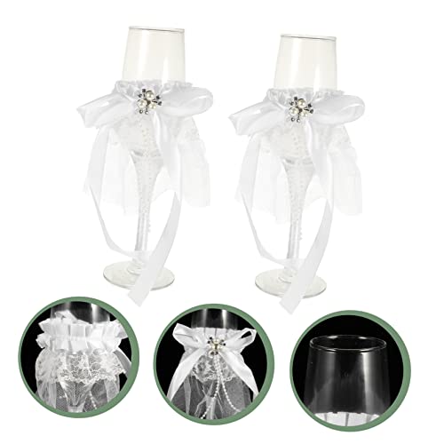 Hoement 3 Pairs Wedding Goblet Gift For Couples Satin Set Wedding Glasses Bride And Groom Glasses Tumblers Water Glasses Crystal Champagne Glasses Wedding Champagne Glasses Wine Glasses #TOP2