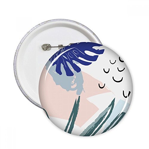 Badge d'art rond XL Ciel abstrait Plantes aux finitions soignées multicolores