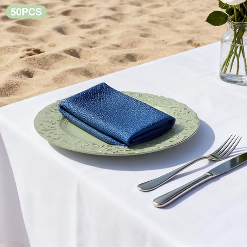 50 platos cargadores redondos verdes de plástico 13 pulg. miniatura 4