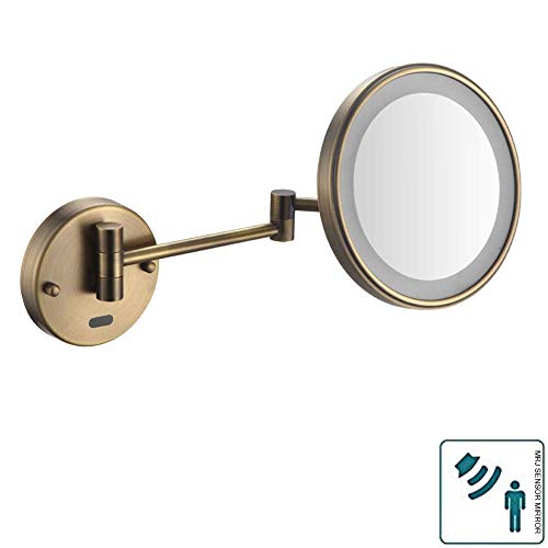 Badezimmerspiegel Rasierspiegel Make-up Wand-LED-Beleuchtungsspiegel 3X Vergrößerungssensor Spiegel verdeckt Installation für Hotel Vanity