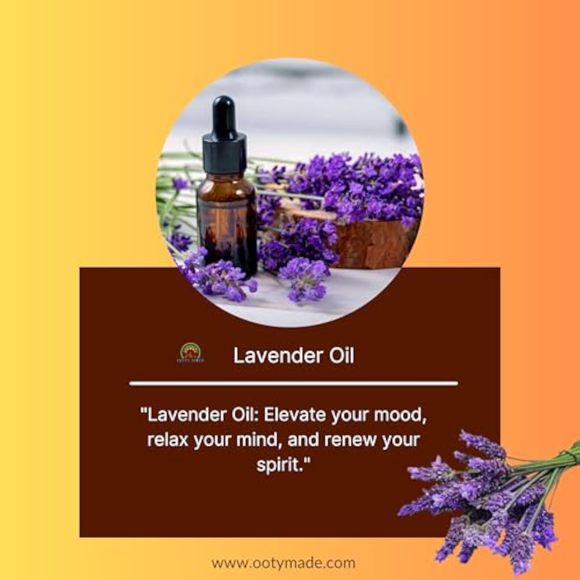 OotyMade Lavender Essential Oil, Pure and Natural