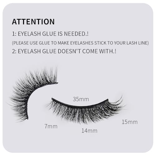 False Eyelashes 7 Pairs 3D Strip Faux Mink Eyelash Natural Lashes Fluffy Wispy Cat Fox-BN07 — view 3