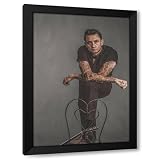 ArtDirect Vintage Tattoo Painting Johnny Cash 1 Custom Framed Art Print Giclee Print or Canvas Options with Various Sizes and Customization by Martinussen, Baard