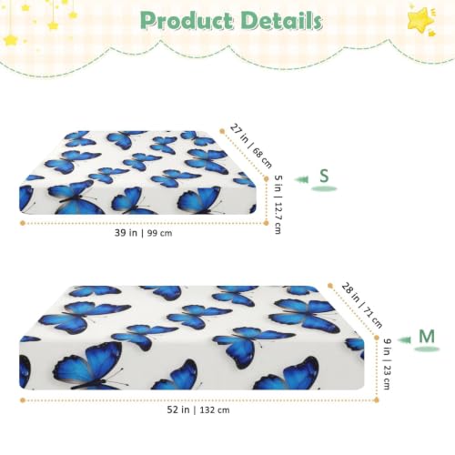 Drap de lit en mousseline imperméable bébé papillon bleu - 4