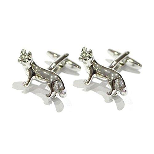 Mancuernillas para hombre Zorro de rodio miniatura 1