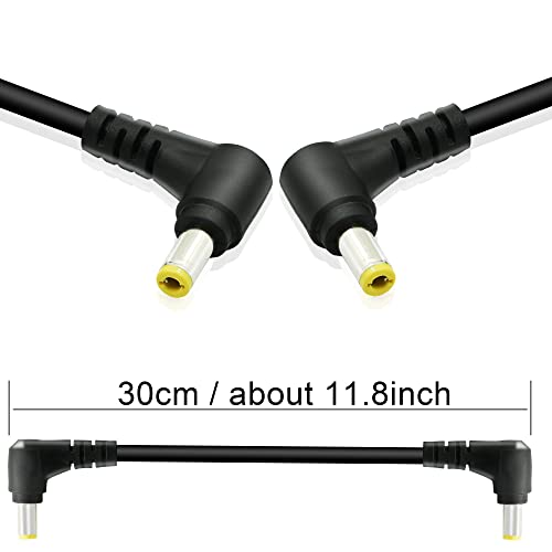 Gintooyun 2 Pcs Dc 5.5Mm X 2.5Mm 90 Degree Male To Male Plug Cable, 18Awg Right Angle Dc5525 Power Cable Extension Cord For Strip Lihgt,Cctv,Monitors,Etc(0.3M) #TOP5
