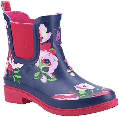 Hush Puppies Women's Minnie Wellington Boot Rain, Floral Navy, 8 US Review | Image 2