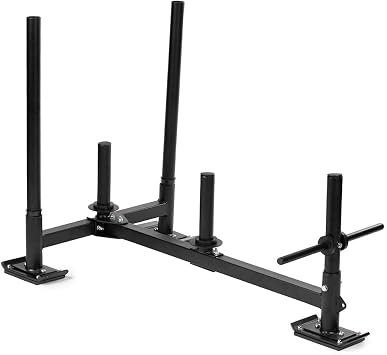 Titan Fitness High-Low Push Pull Drag Sled for Speed Training and Agility, 600 LB Capacity, Use on Grass, Turf, Concrete or Asphalt, Fits Olympic Weight Plates