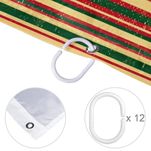 Rideau de douche de Noël grunge imperméable lavable avec 12 crochets