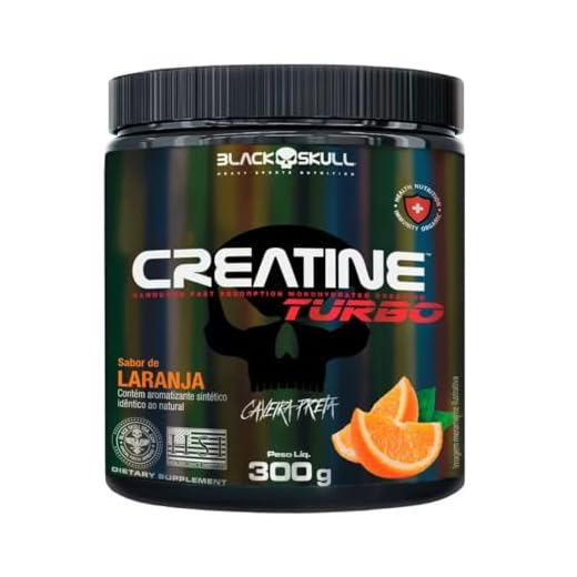 Creatine Turbo Monohidratada - 300g Laranja - Black Skull