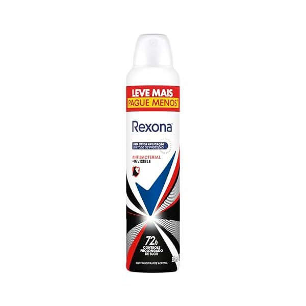 Rexona Antitranspirante Aerossol Antibacterial E Invisible 250Ml Leve Mais Pague Menos (A Embalagem Pode Variar)
