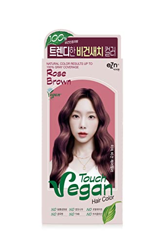 eZn Touch Vegan Permanent Hair Color, Permanent Hair Dye, Ammonia Free, No THB, No Triclosan, No Phthalates,No Gluten,Vegan, Cruelty Free, up to 100% Gray Coverage (Rose Brown)
