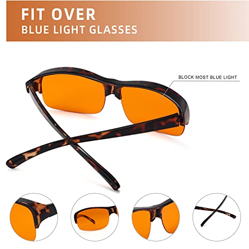 Image of Eyekepper 100% Anti-Blue Light Blocking Fitover Glasses Wear Over Computer Glasses With Amber Lens