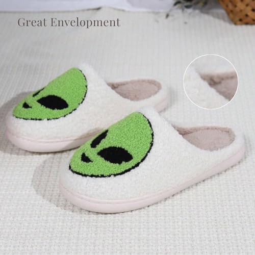 Halloween Slippers Alien Cartoon Pattern Slipper for Women Men Outdoor Indoor Comfy Fuzzy Footwear4