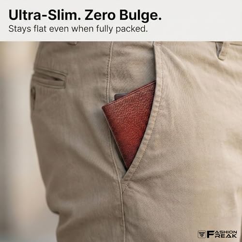 Image of FASHION FREAK Smart Wallet for Men - Slim Pop-Up Card Holder with Quick Access - Original Leather Wallet for Men