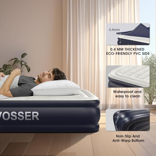 image for VOSSER Twin Air Mattress with Built in Pump Raised,18''Inflatable Matt