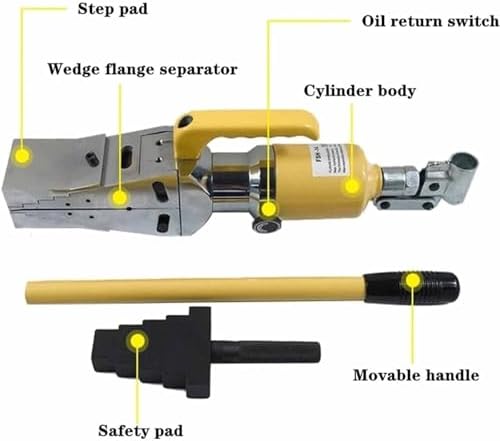 Hydraulic Flange Spreader, 10T Portable Wedge Separator Tool, Max Spread 81mm, 6mm Tip Thickness, Fast Oil Return for Pipeline Maintenance