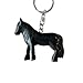 Produktbild JA Horse - Holz Schlüsselanhänger Pferd Pferdchen Pony Reiten Tier handgemacht (3D schwarzes Pferd)