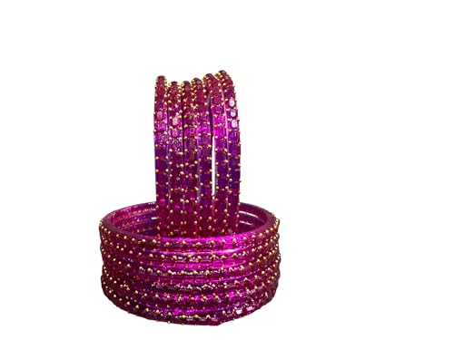 Image of SUNDRAM Raindrop Glass Bangles Set for Women & Girls, Transparent Crystal Kanch Ki Chudi for Wedding & Party, Set of 12