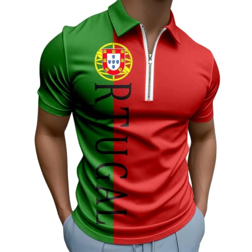 Camiseta de fútbol de Portugal con cremallera ideal para entrenar y salir