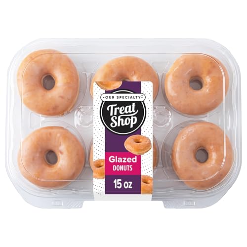 Our Specialty Treat Shop Glazed Yeast Ring Donuts, Frozen Donut Party Favors for Birthdays, Celebrations, 6 ct