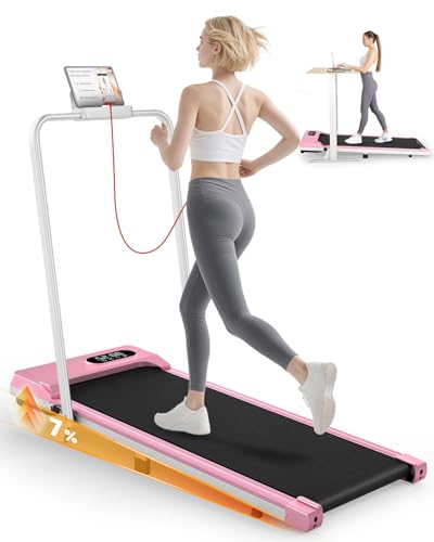 Tapis Roulant Elettrico Piehevole Inclinazione 7%, 3 IN 1 Tapis Roulant Salvaspazio, 2.5HP, Display...
