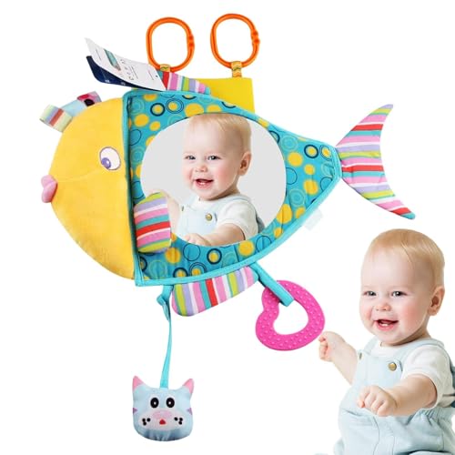 Espejo de coche para bebé - Espejo de coche inastillable Vista trasera para bebé | Espejoo retrovisor infantil con visión cristalina, juguete para coches, para asiento trasero para mantener el