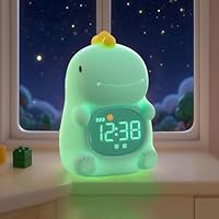 Amazon.co.jp: QearFunXD 子供の恐竜の夜ライト目覚まし時計 目覚まし