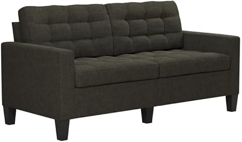DHP Emily Upholstered Sofa Couch Living Room Furniture, Grey
