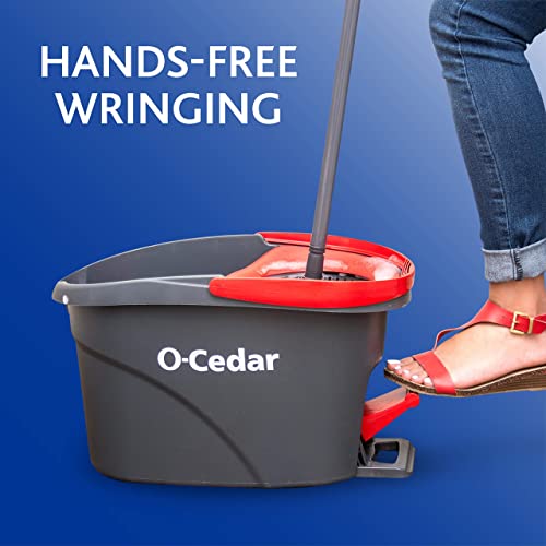 O-Cedar-EasyWring-Microfiber-Spin-Mop-Bucket-Floor-Cleaning-System-Red-Gray-Standard