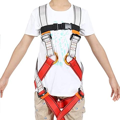 HandAcc Kids Climbing Seat Belt, Youth Full Body Safety Belt for Outdoor Expanding Training Caving Tree Climbing, Zipline Belt Rappelling Equip Cover